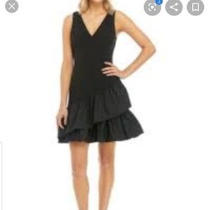 Vince Camuto black cocktail dress with ruffles